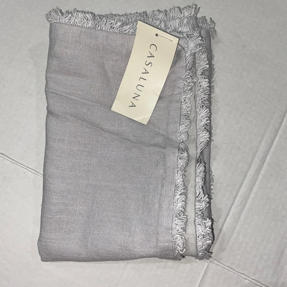 Casaluna fringe hem grey linen pillow sham standard new
